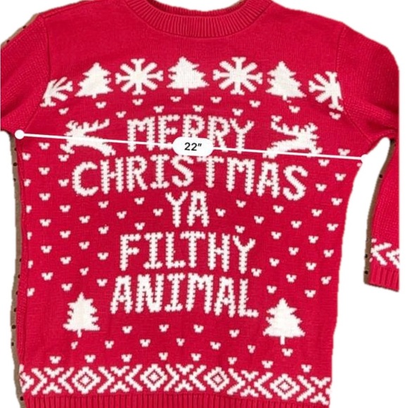 Ugly Christmas Sweater Home Alone Filthy Animal Winter Holiday Unisex Sz S/M - Picture 3 of 10